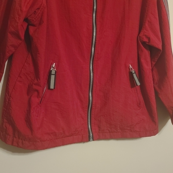 Express Athletique | Women's Red Vintage Full Zipper Nylon Jacket (Size Small) - Picture 5 of 12